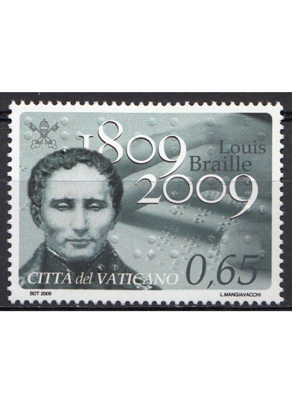 2009 Vaticano 2° Centenario Nascita Louis Braille 1 Valore Sassone 1513